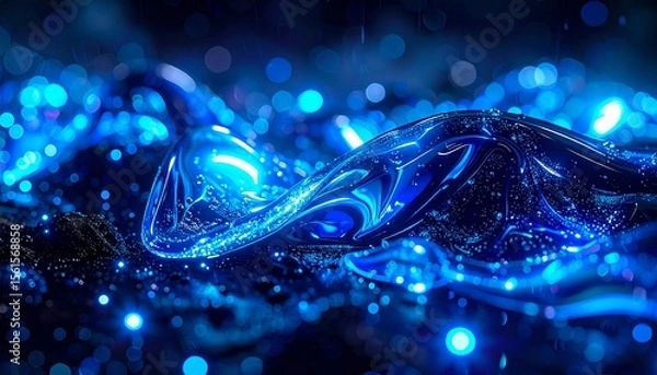 Fototapeta abstract blue background with bubbles