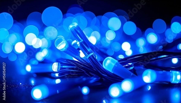Fototapeta fiber optics background with lots light spots