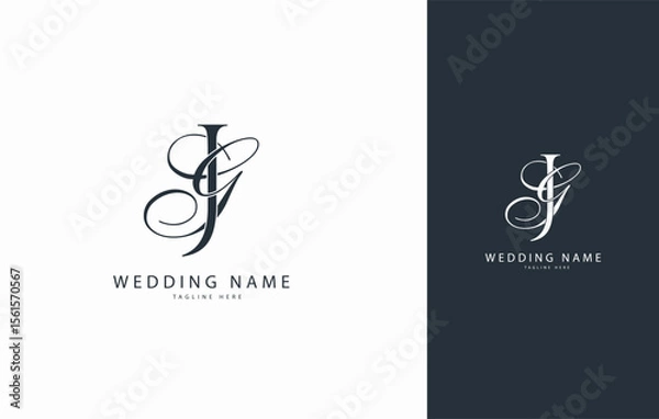 Obraz GJ JG wedding initial monogram letter logo
