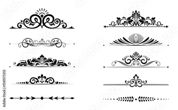 Obraz Vintage set. Floral elements for design monograms, invitations, frames, menus and labels. Graphic design of the website, cafes, boutiques, hotels, wedding invitations.