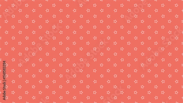 Fototapeta Seamless coral background with white star outline pattern. Ideal for kids designs, baby shower themes, cute stationery, scrapbooking, fabric prints, and digital paper.