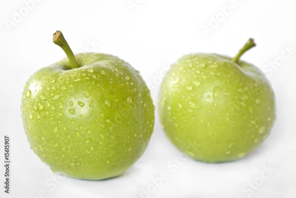 Obraz Two green fresh apples