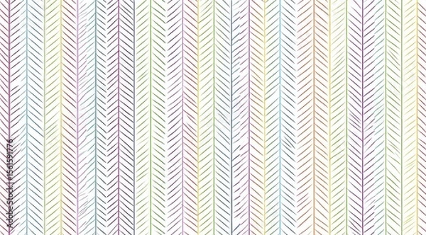 Obraz Vertical, colorful chevron pattern on white background