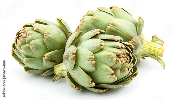 Obraz Delicious loating artichoke hearts isolated on white background
