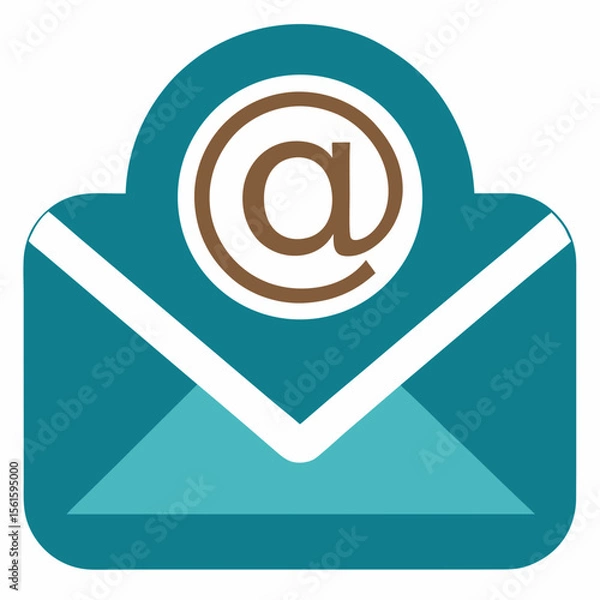 Fototapeta Email Contact Icon Vector | Generative AI & Linocut Silhouette Design