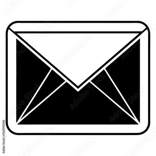 Fototapeta Email Contact Icon Vector | Generative AI & Linocut Silhouette Design