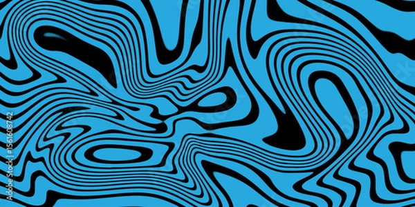 Obraz Abstract linear distorted pattern. Retro hippie colorful background with wavy psychedelic texture