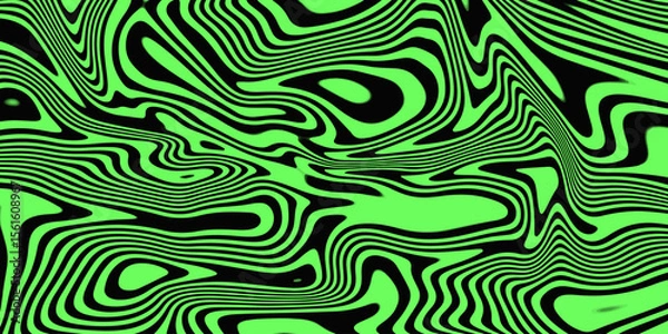 Obraz Abstract linear distorted pattern. Retro hippie colorful background with wavy psychedelic texture