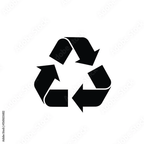 Fototapeta Green recycle symbol icon with arrows, illustrating environmental conservation and waste reduction