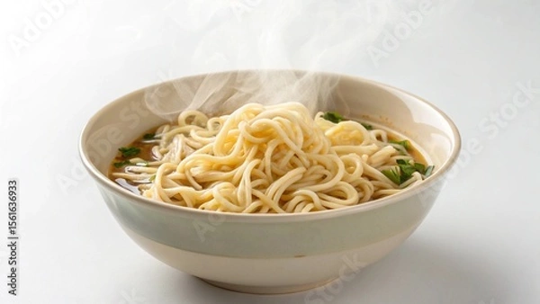 Obraz Bowl of Noodles Isolated on White Background