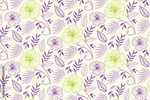 Obraz abstract one line flower design with minimalist rose sketches and flowing repeat pattern for stylish fashion textile and bedding fabric

