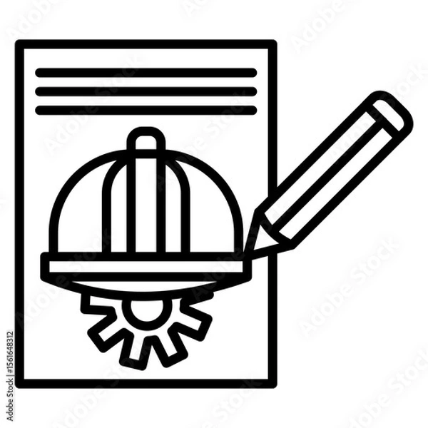 Fototapeta Engineer Sketch Icon