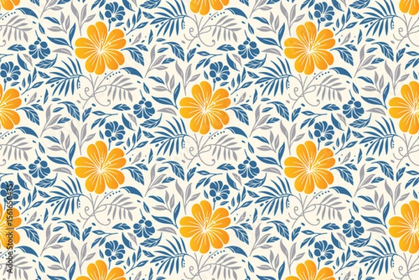 Obraz modern botanical pattern featuring one line floral sketches and repeating abstract rose motifs ideal for women wear and pillow cover printing

