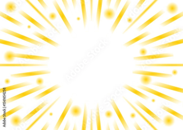 Fototapeta 爆発しているような黄色い線と円の背景イラスト