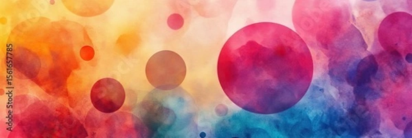 Fototapeta Abstract colorful circles in soft, blended hues