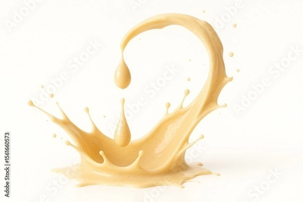 Fototapeta Cake Batter Splash in Air, Isolated on White Background, Macro High-Speed.