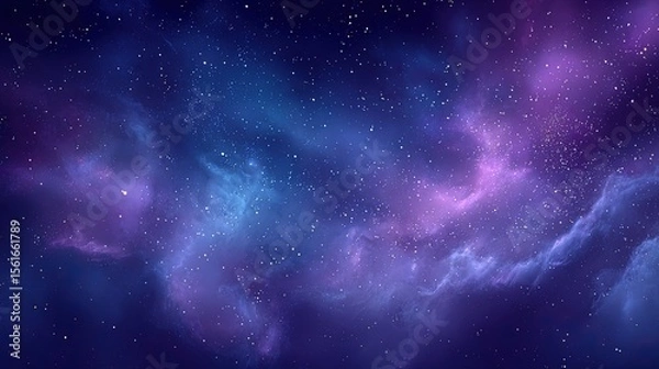 Fototapeta Vast Starry Night Sky with Nebula and Cosmic Dust in Deep Outer Space Scene.
