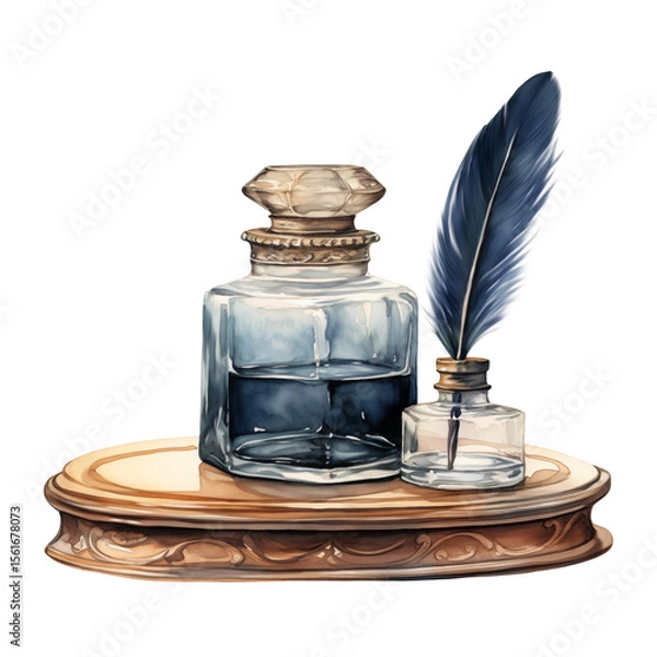 Obraz feather and ink bottle