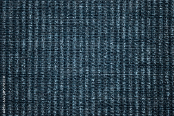 Obraz blue linen fiber tablecloth, fabric texture closeup