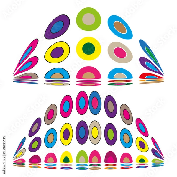 Obraz Abstract geometric pattern. Colorful organic shapes. Vibrant modern design. Vector illustration.