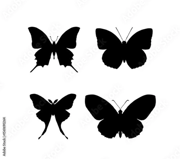 Fototapeta Butterfly Silhouette Illustration Set – Vector Collection of Butterfly Shapes and Icons