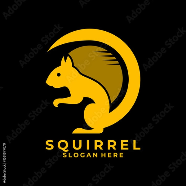 Fototapeta Squirrel logo design vector template. Squirrel simple logo