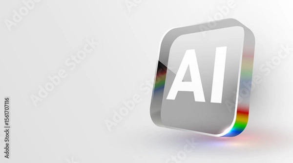 Obraz Glass AI chip. Technology background. CPU processor tech bg. Computer microchip. Vector illustration