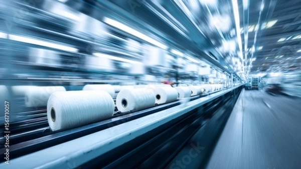 Fototapeta Automatic yarn production in textile mills