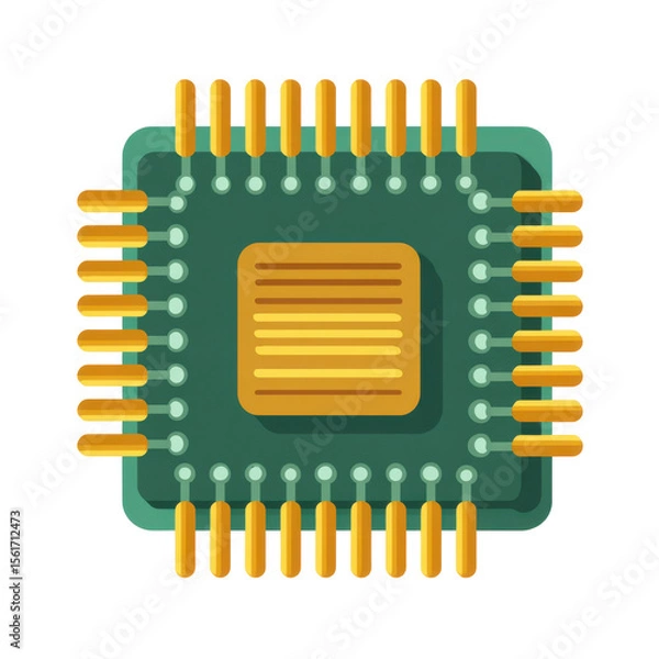 Fototapeta Computer chip icon, stylized