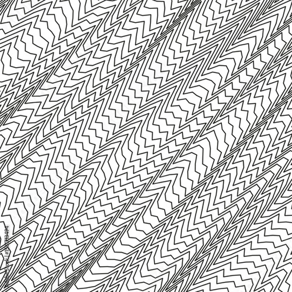 Obraz Wavy line pattern. Abstract fluid design. Monochrome ripple texture. Vector graphic illustration.