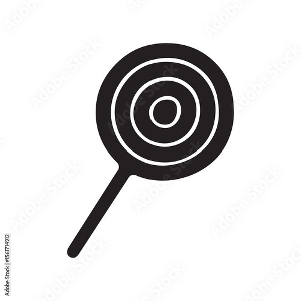 Fototapeta Lollipop icon vector silhouette with colorful circle shape isolated on white background illustration