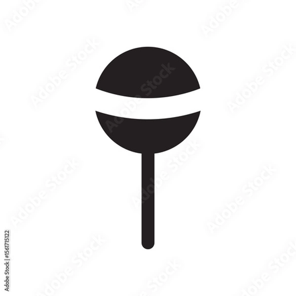 Fototapeta Lollipop icon vector silhouette with colorful ball shape isolated on white background illustration