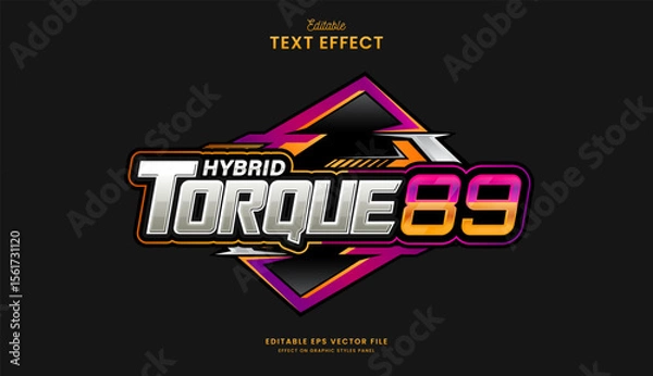 Fototapeta decorative automotive hybrid torque editable text effect design