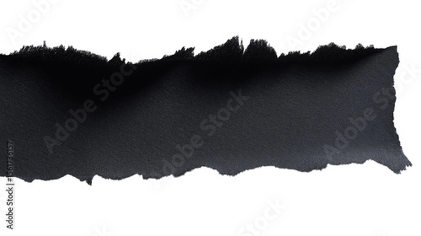 Obraz Torn black paper isolated on white background