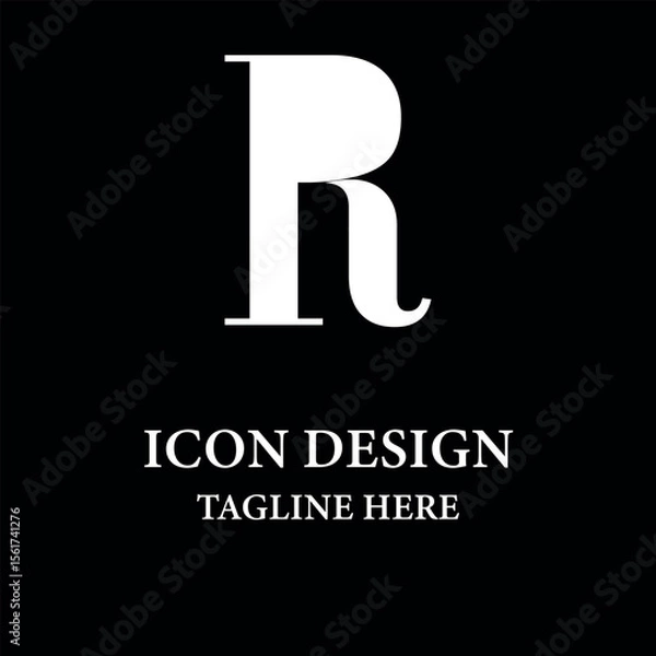 Fototapeta R logo business company icon vector illustration template design