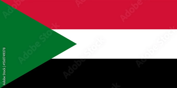 Fototapeta Sudan official flag vector with standard size and proportion. National flag emblem with accurate size and colors,eps10