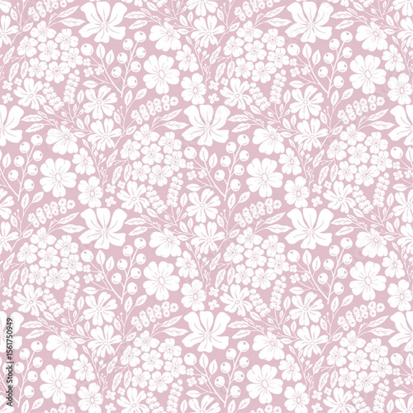 Obraz pink seamless floral pattern.