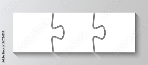 Fototapeta Puzzle infographics with 2 pieces. Jigsaw business chain infographic. Business info graphic. Process diagram presentation with steps, parts. Puzzle grid. Vector illustration