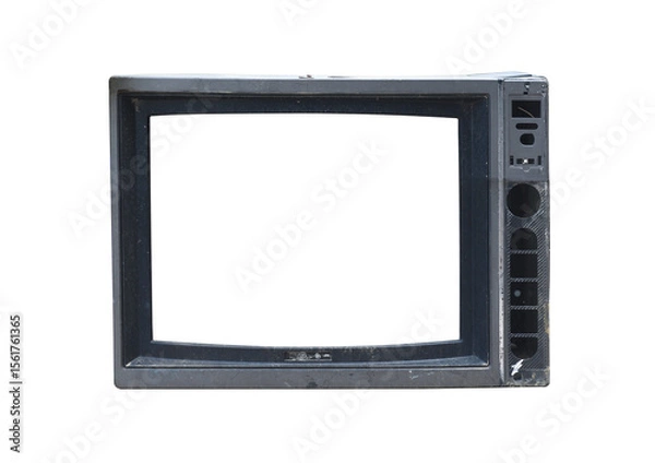 Fototapeta Old tv on isolated. Retro technology concept. Blank screen for text.