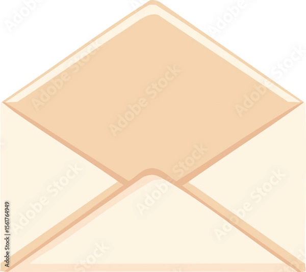 Fototapeta Vector Stylized Closed Envelope Illustration in Soft Pastel Peach with Clean Minimalist Aesthetic
