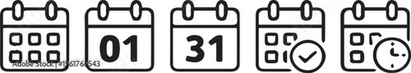 Fototapeta Set of Calendar Icons - Date, Event, Appointment, and Schedule Management Symbols, Calendar Icons png design vector illustration 

