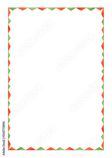 Obraz Festive Red and Green Geometric Triangle Border Frame