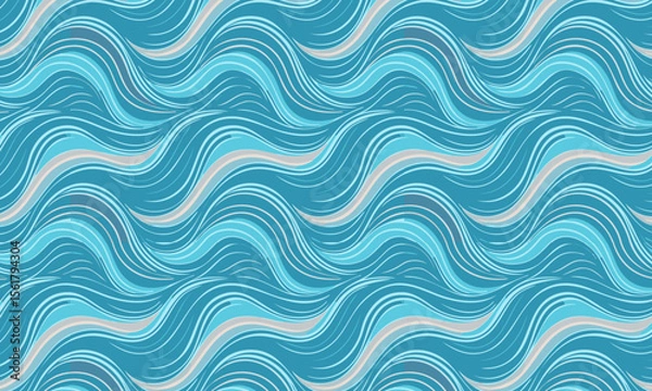 Fototapeta Dynamic Abstract Linear Wave Seamless Pattern