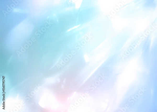 Fototapeta キラキラと輝く青色のプリズムライト背景