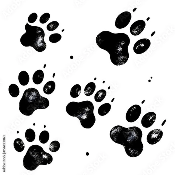 Fototapeta "Seamless Dog Paw Print Pattern – Vector Illustration of Animal Footprints for Backgrounds and Pet-Themed Designs"

