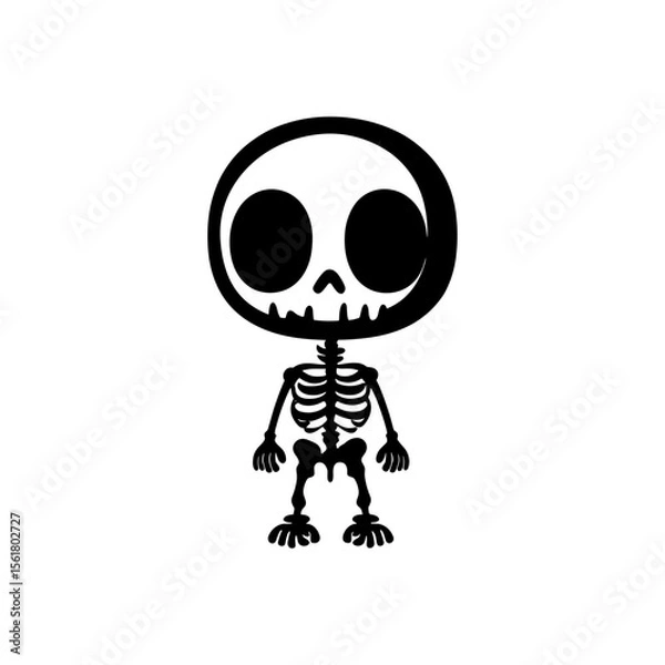 Obraz Chibi Skeleton Vector Silhouette