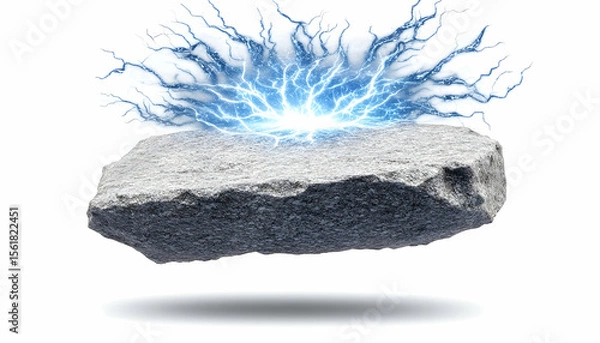 Obraz Floating rock with electrical energy