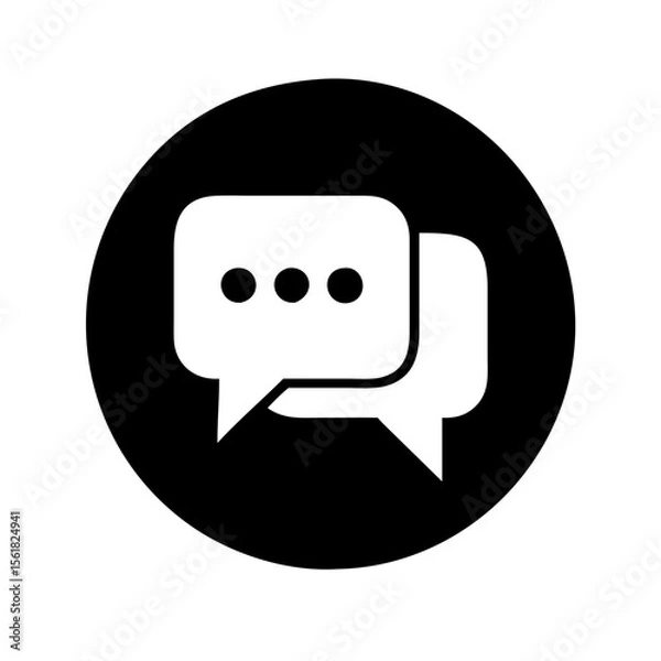 Fototapeta Round Messenger App Icon
