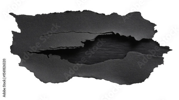 Obraz  dark abstract cut out with rugged edges isolated on white background