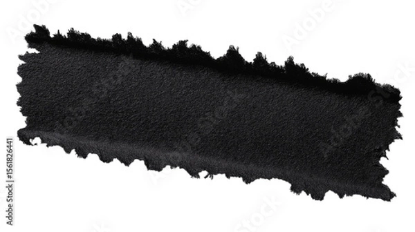 Obraz Black torn paper banner isolated on white background